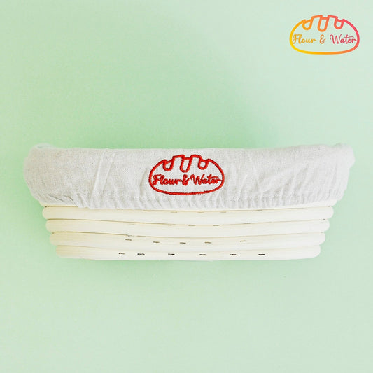 Oval Banneton Sourdough Bread Proofing Basket with Cloth Liner - Flour + Water Baking