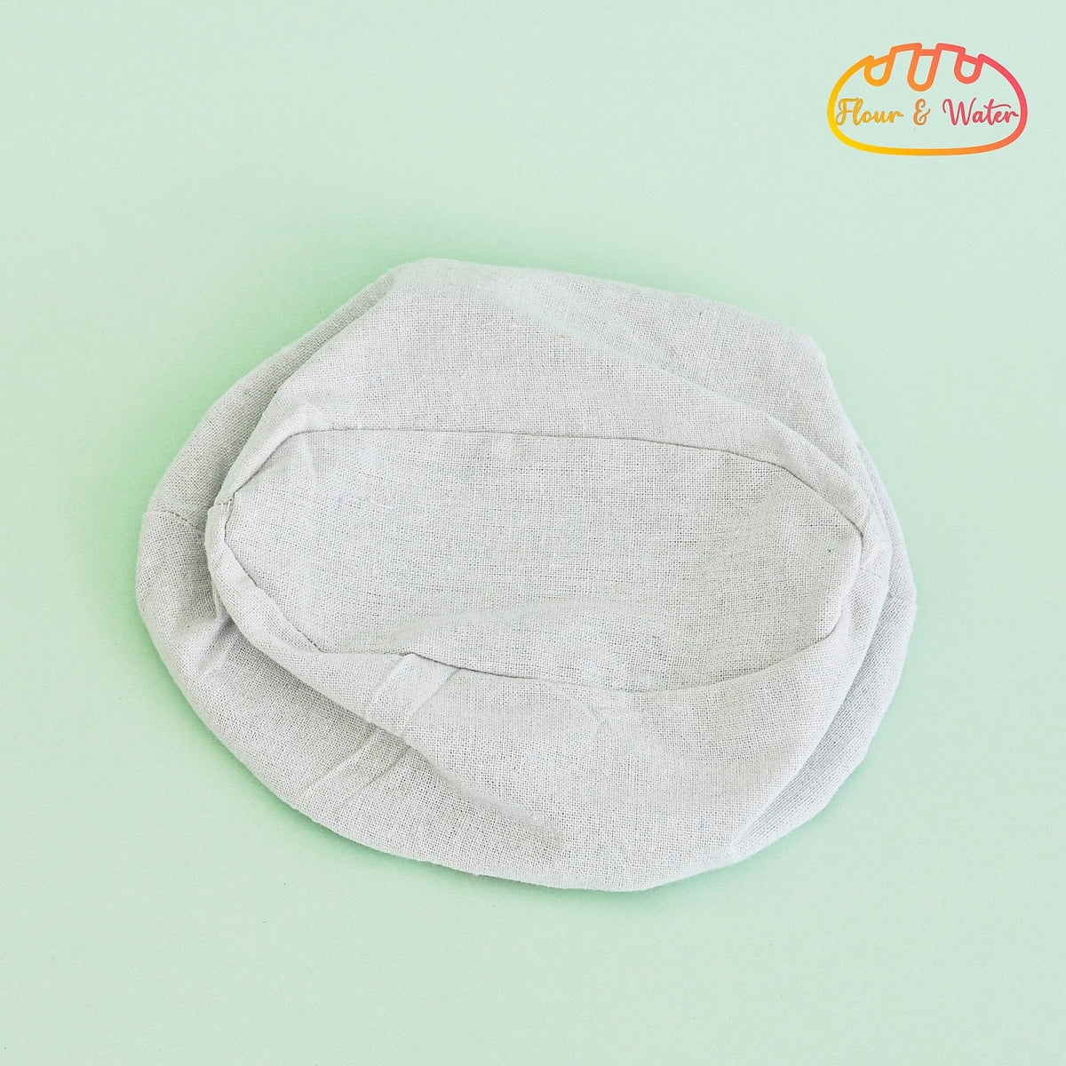 Oval banneton cloth liner laid flat