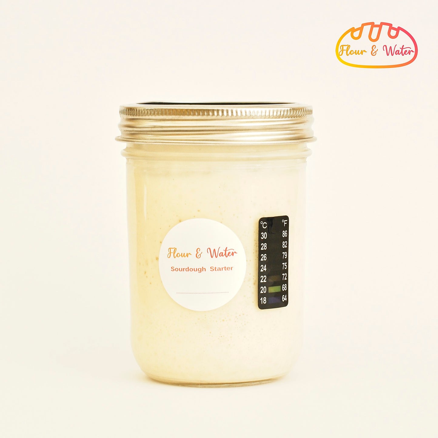 Mason Type Sourdough Starter Jar with Thermometer