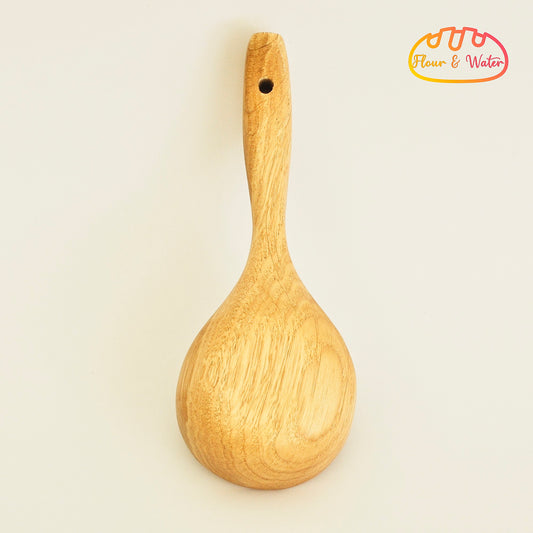 Round Natural Bamboo Flour Measuring Scoop