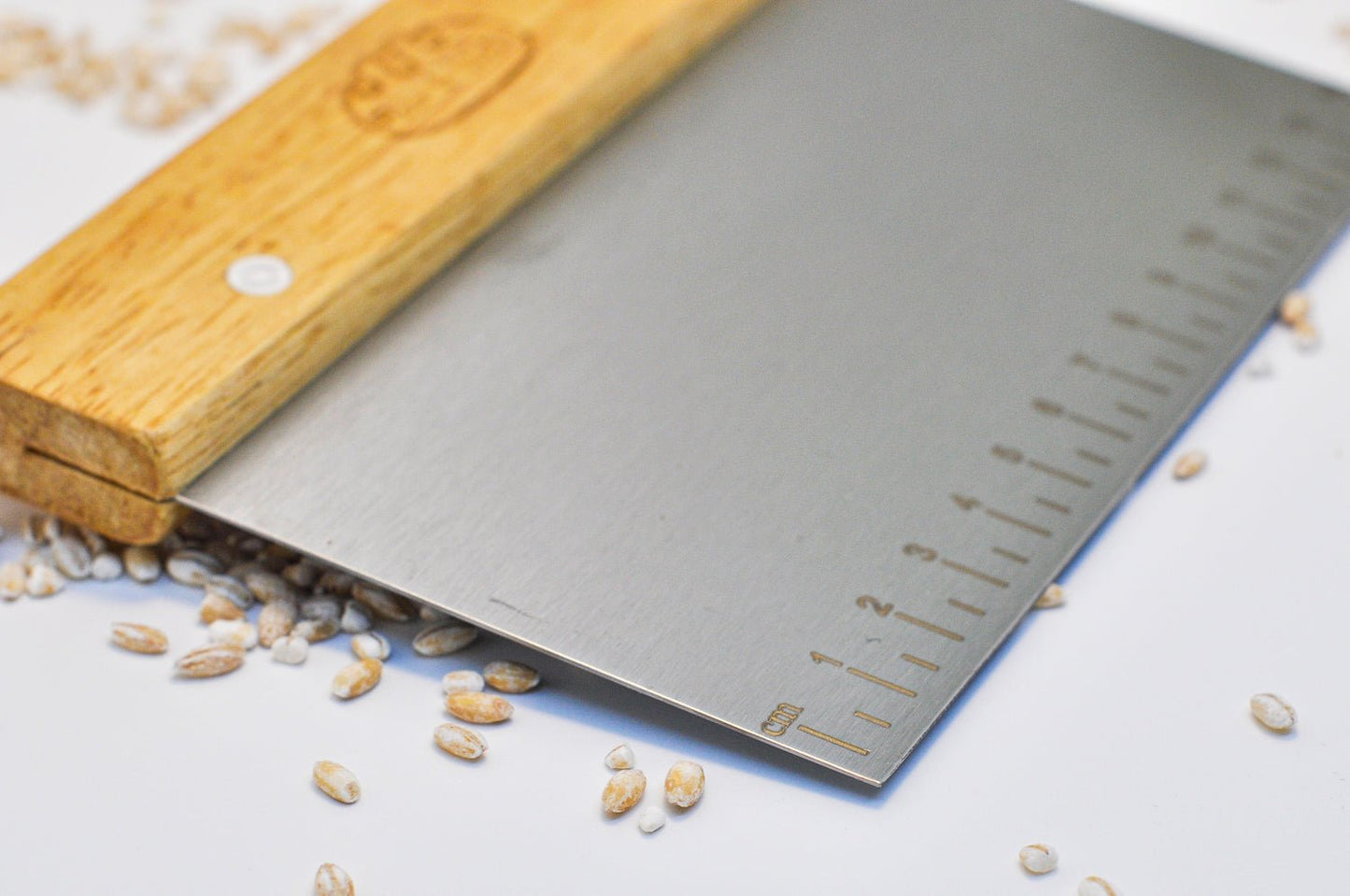 Stainless Steel Bench Scraper / Dough Cutter with Ruler - Flour + Water Baking