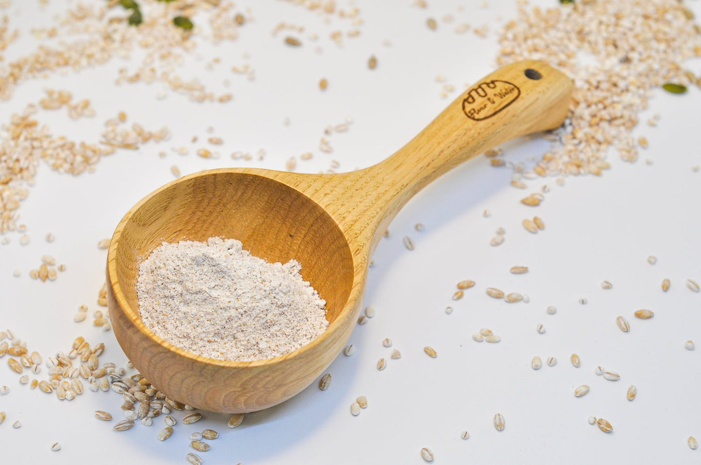 Round Natural Bamboo Flour Measuring Scoop - Flour + Water Baking