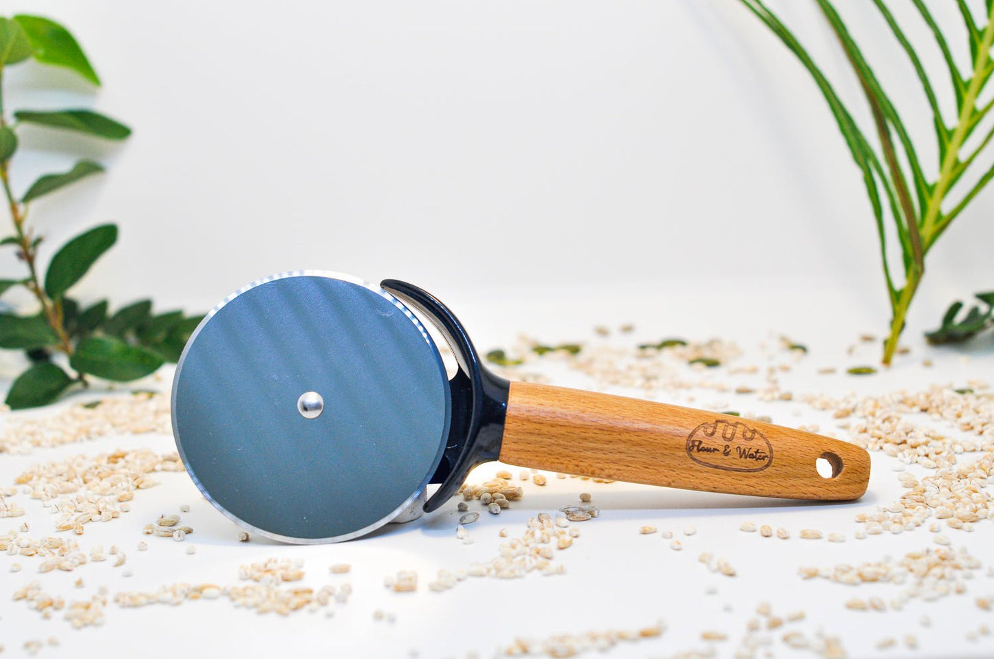Stainless Steel Pizza Wheel Slicer / Roller Blade with Wooden Handle - Flour + Water Baking