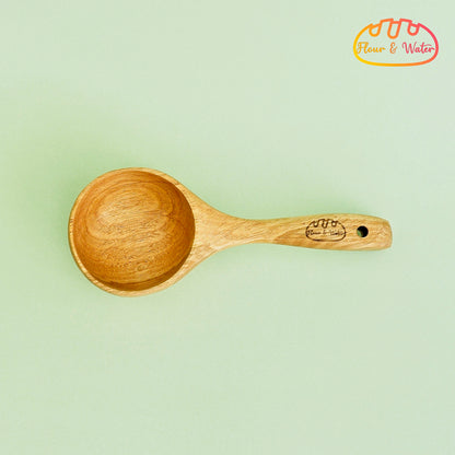 Round Natural Bamboo Flour Measuring Scoop