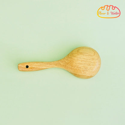 Round Natural Bamboo Flour Measuring Scoop