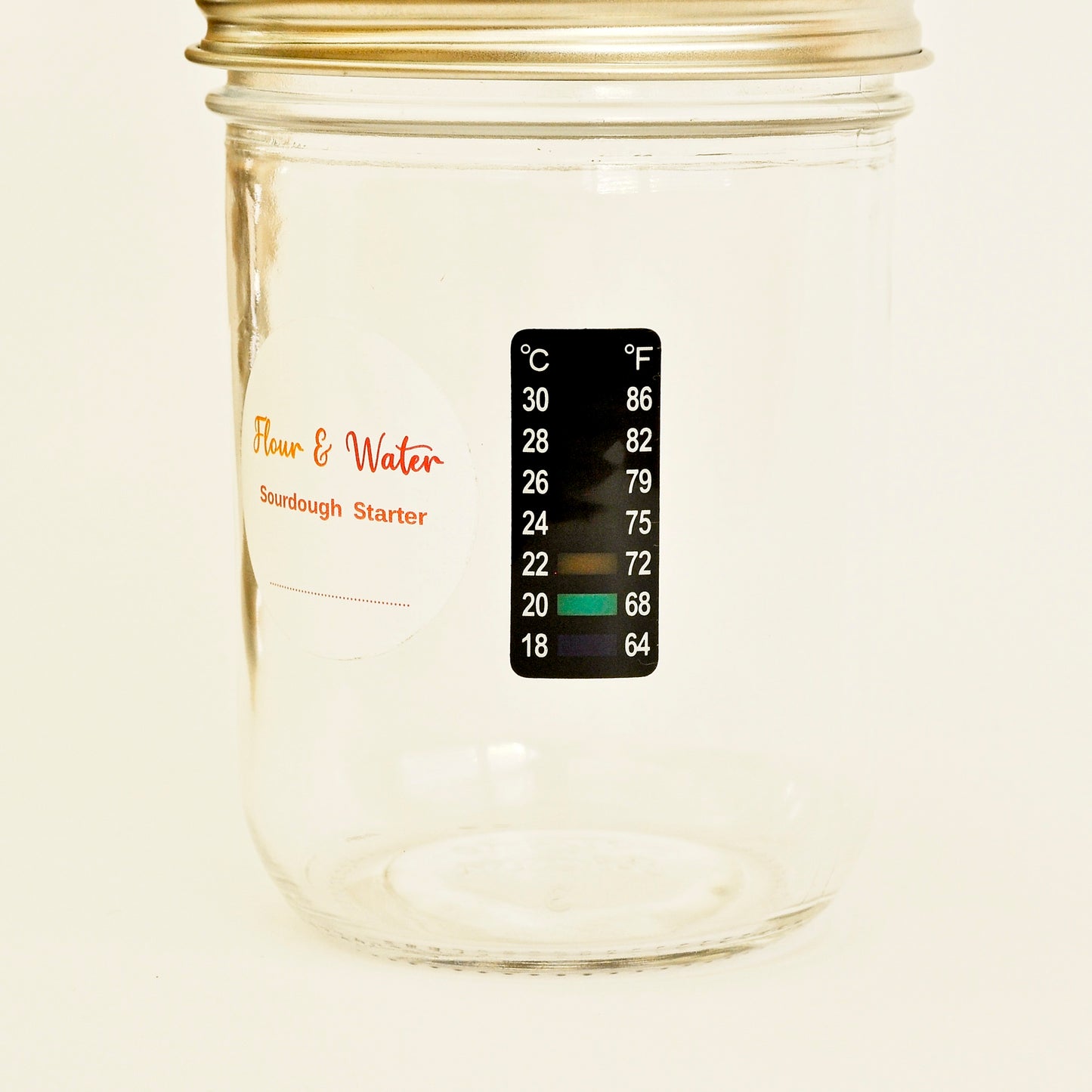 Mason Type Sourdough Starter Jar with Thermometer