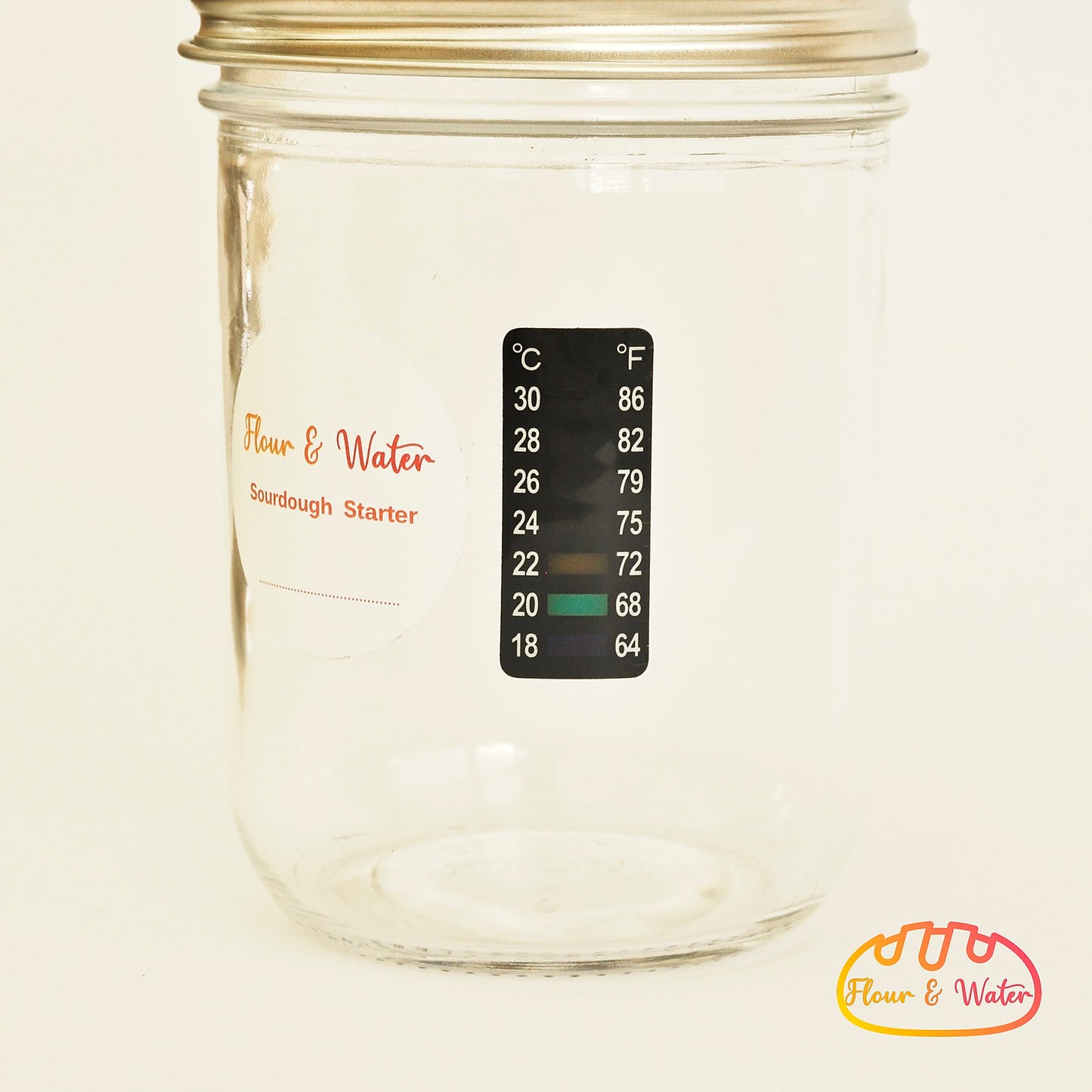 Mason Type Sourdough Starter Jar with Thermometer