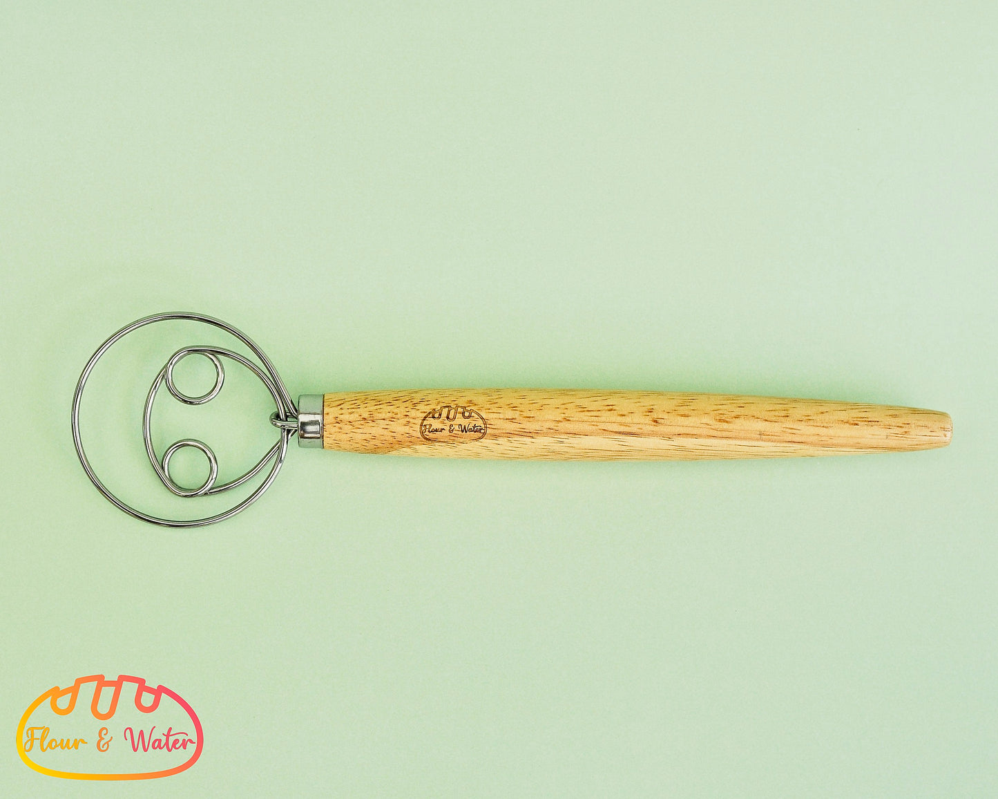 Wooden Danish Dough Whisk with Hoops