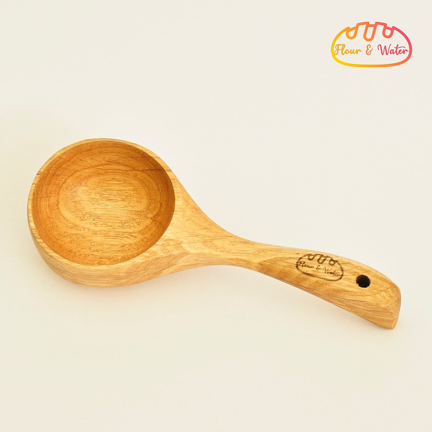 Round Natural Bamboo Flour Measuring Scoop