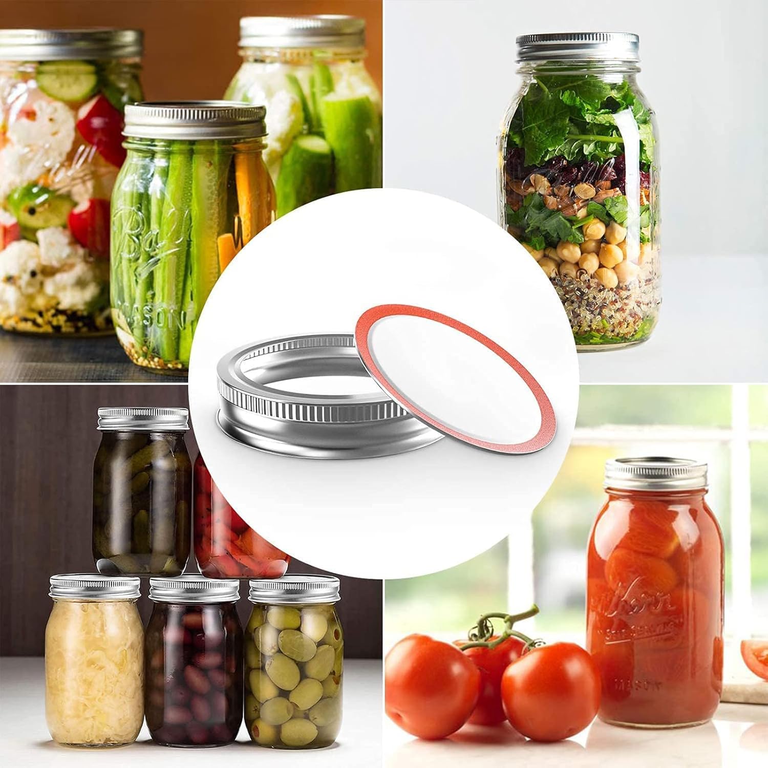 Wide Mouth Mason Jar Lid and Band Set 86mm - Flour + Water Baking