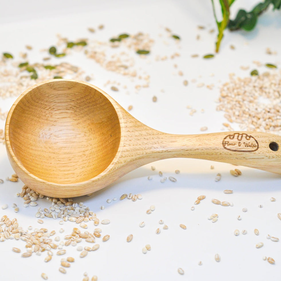 Round Natural Bamboo Flour Measuring Scoop