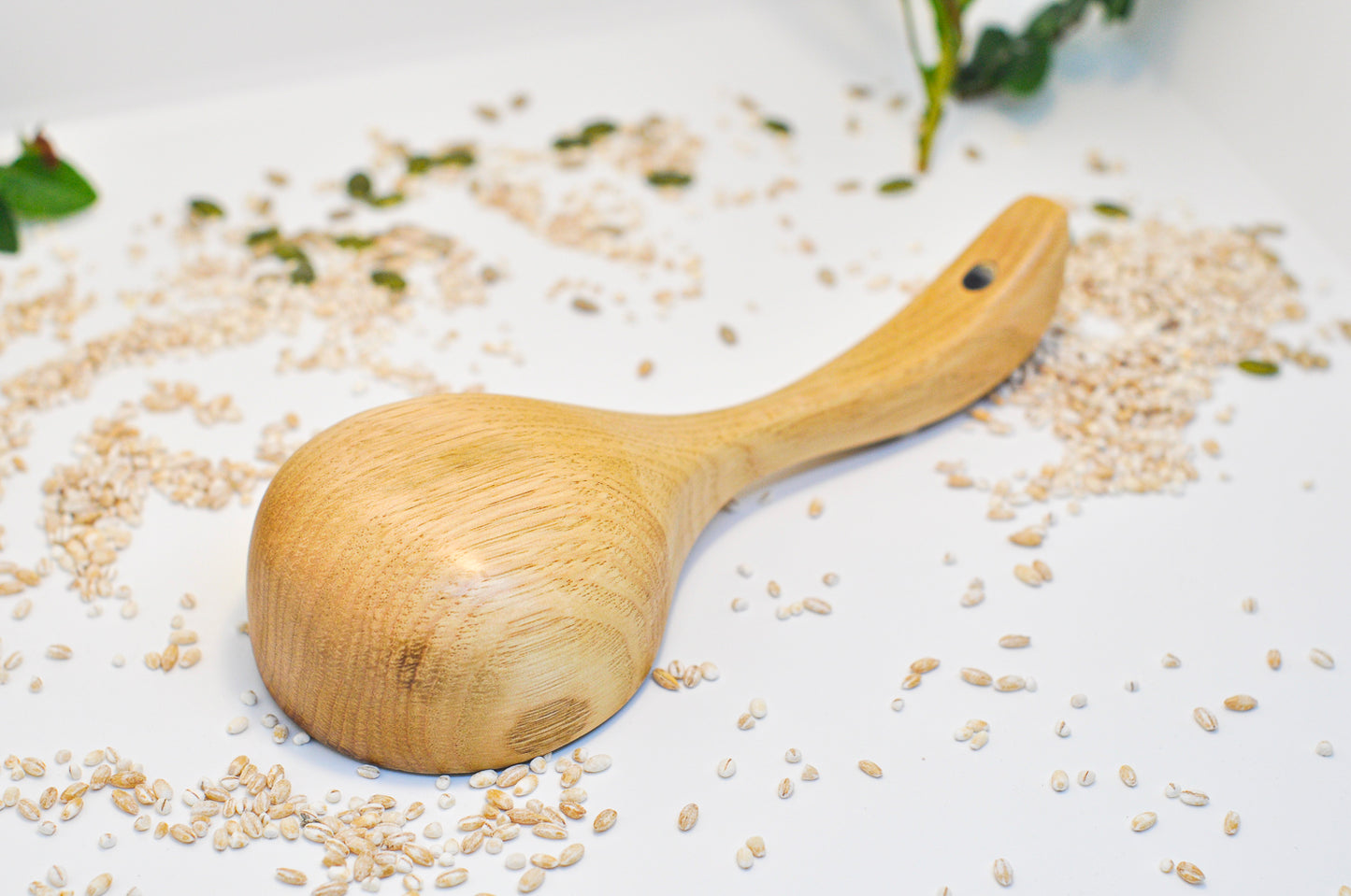 Round Natural Bamboo Flour Measuring Scoop