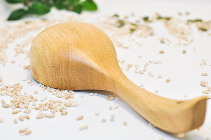 Round Natural Bamboo Flour Measuring Scoop