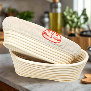 Oval Banneton Sourdough Bread Proofing Basket with Cloth Liner