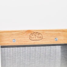 Load image into Gallery viewer, Oak Wood Stainless Steel Dough Cutter - Flour + Water Baking
